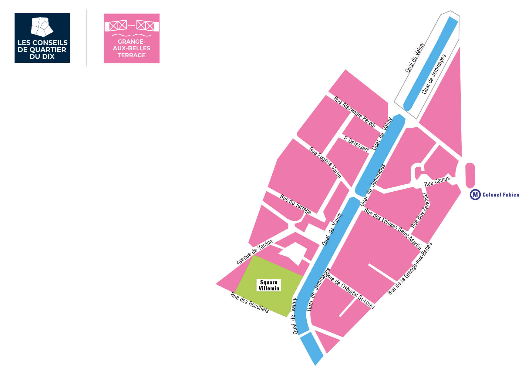 Carte du quartier Grange-aux-Belles - Terrage